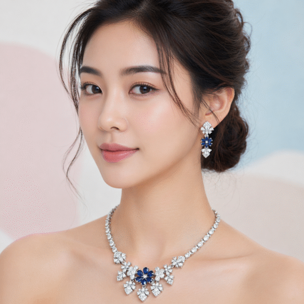 ChatGPT Image Apr 24, 2026 at 01_36_48 PM Sapphire Blossom Royale Imitation Necklace & Earrings Set