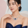 ChatGPT Image Apr 24, 2026 at 01_37_26 PM Sapphire Blossom Royale Imitation Necklace & Earrings Set