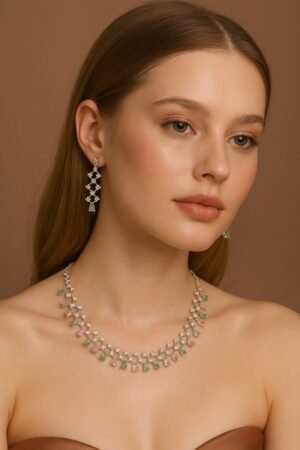 Pastel Grace Imitation Necklace & Earrings Set