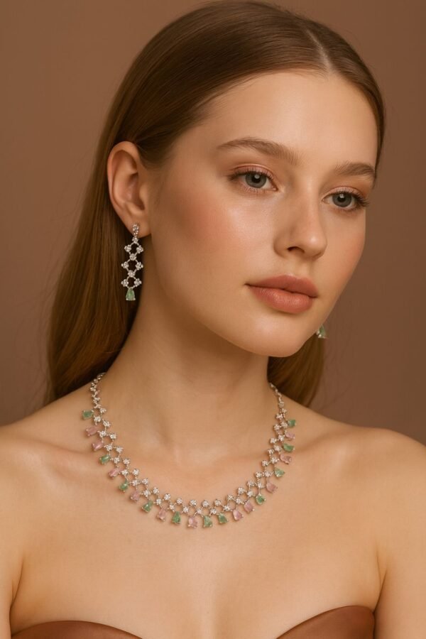 Pastel Grace Imitation Necklace & Earrings Set