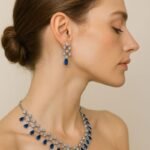 Sapphire Glow Imitation Necklace & Earrings Set