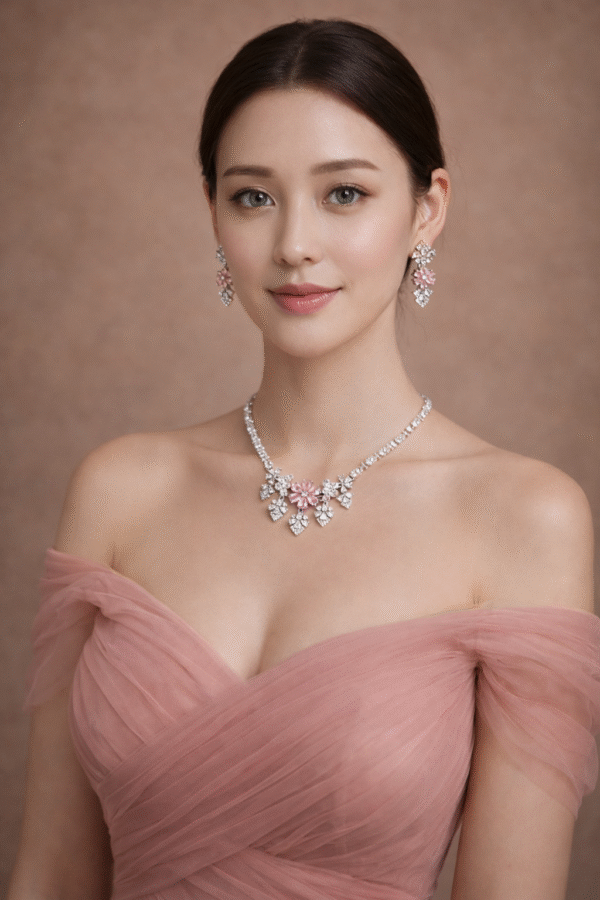 ChatGPT Image Mar 14, 2026 at 08_14_37 PM Blush Blossom Elegance Imitation Necklace & Earrings Set