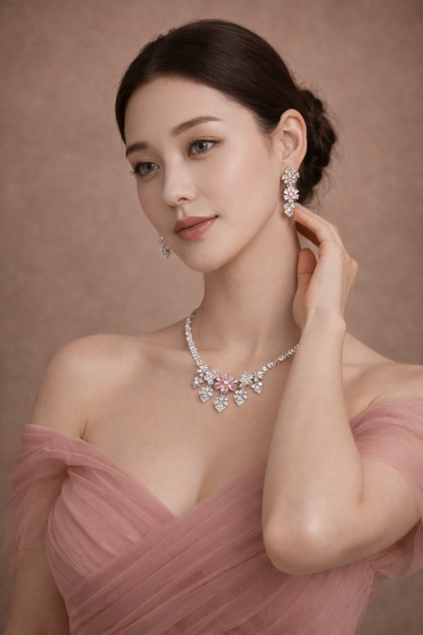 ChatGPT Image Mar 14, 2026 at 08_14_39 PM Blush Blossom Elegance Imitation Necklace & Earrings Set