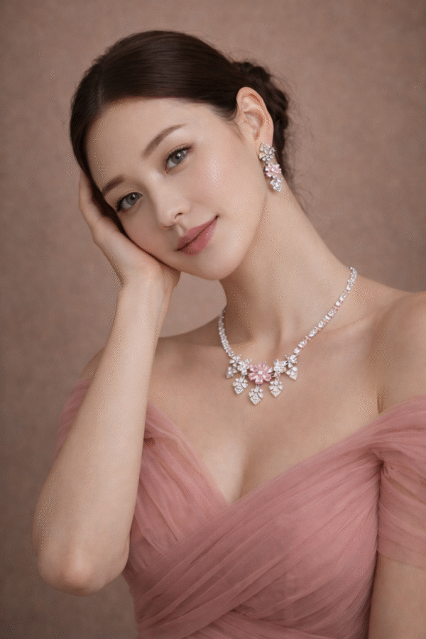 ChatGPT Image Mar 14, 2026 at 08_16_51 PM Blush Blossom Elegance Imitation Necklace & Earrings Set