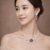 ChatGPT Image Mar 14, 2026 at 08_35_14 PM Ruby Bloom Royale Imitation Necklace & Earrings Set