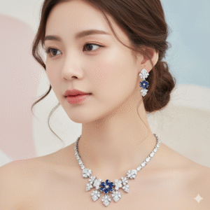 Gemini_Generated_Image_dzf55ydzf55ydzf5 Sapphire Blossom Royale Imitation Necklace & Earrings Set