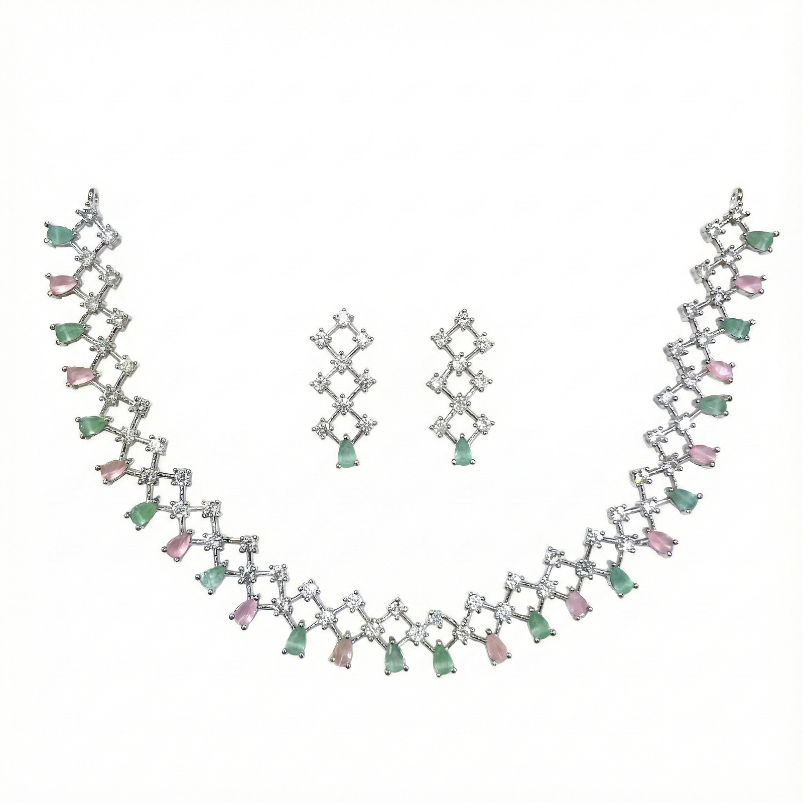 Pastel Grace Imitation Necklace & Earrings Set