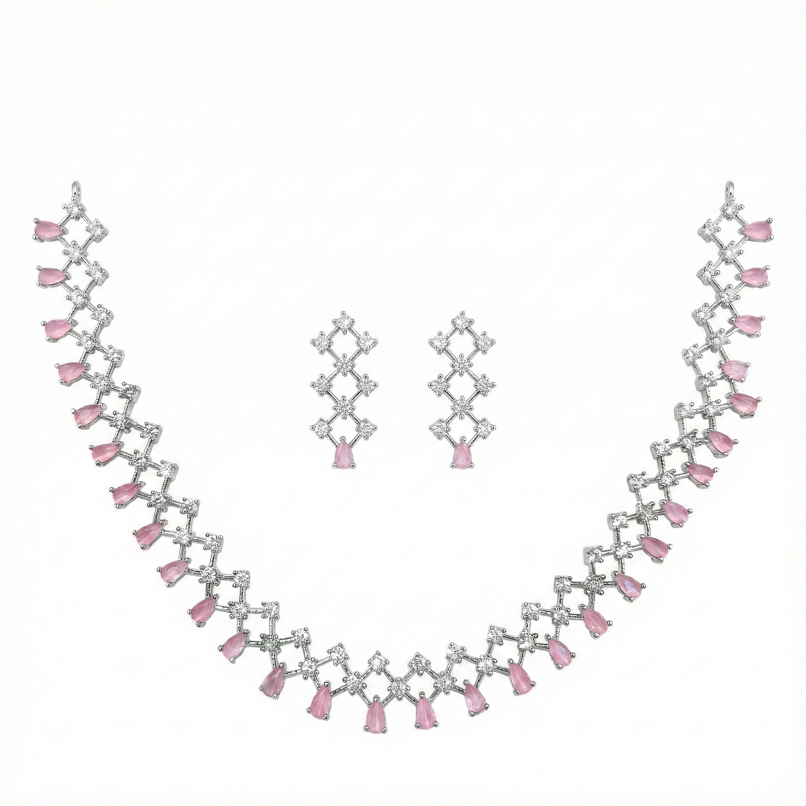 Blush Charm Imitation Necklace & Earrings Set