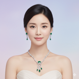 Emerald Cascade Royale Imitation Necklace Set