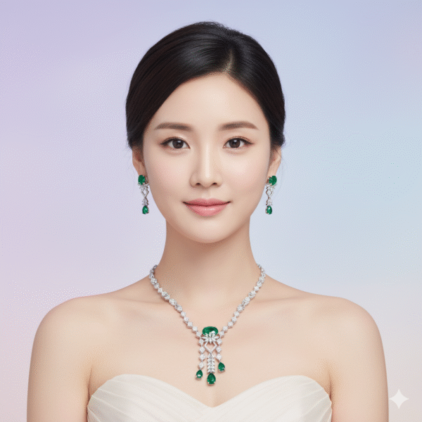 Emerald Cascade Royale Imitation Necklace Set