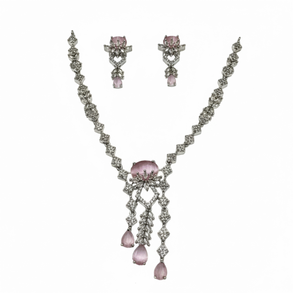 Blush Royale Drop Necklace & Earring Set