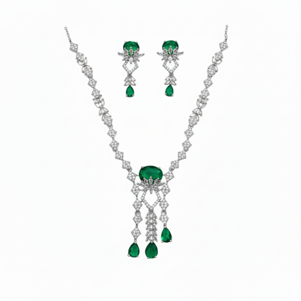 Emerald Cascade Royale Imitation Necklace Set