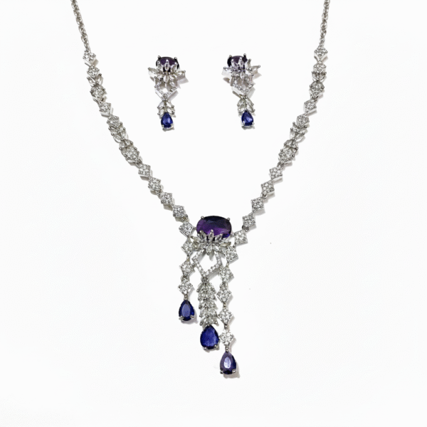 Royal Violet Cascade Imitation Necklace Set